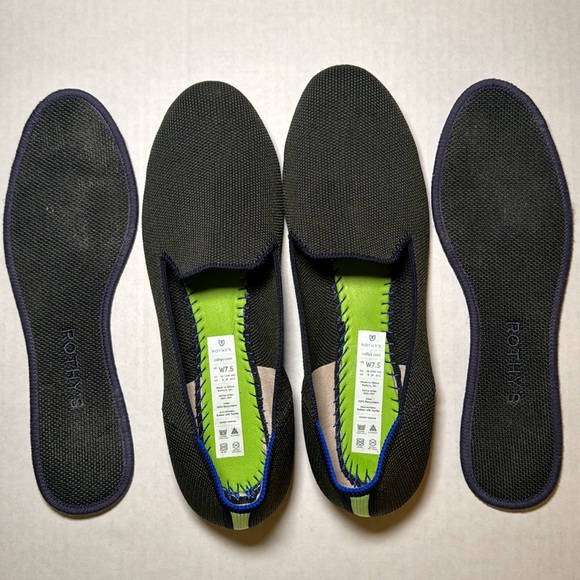 Rothy’s The Loafer Evergreen with Neon Stripe Slip On Round Toe Size 7.5 - Picture 11 of 14